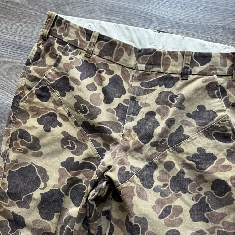 VTG Duxbak Faded Frogskin Duck Camo Canvas Pants Men's 38 Hunting